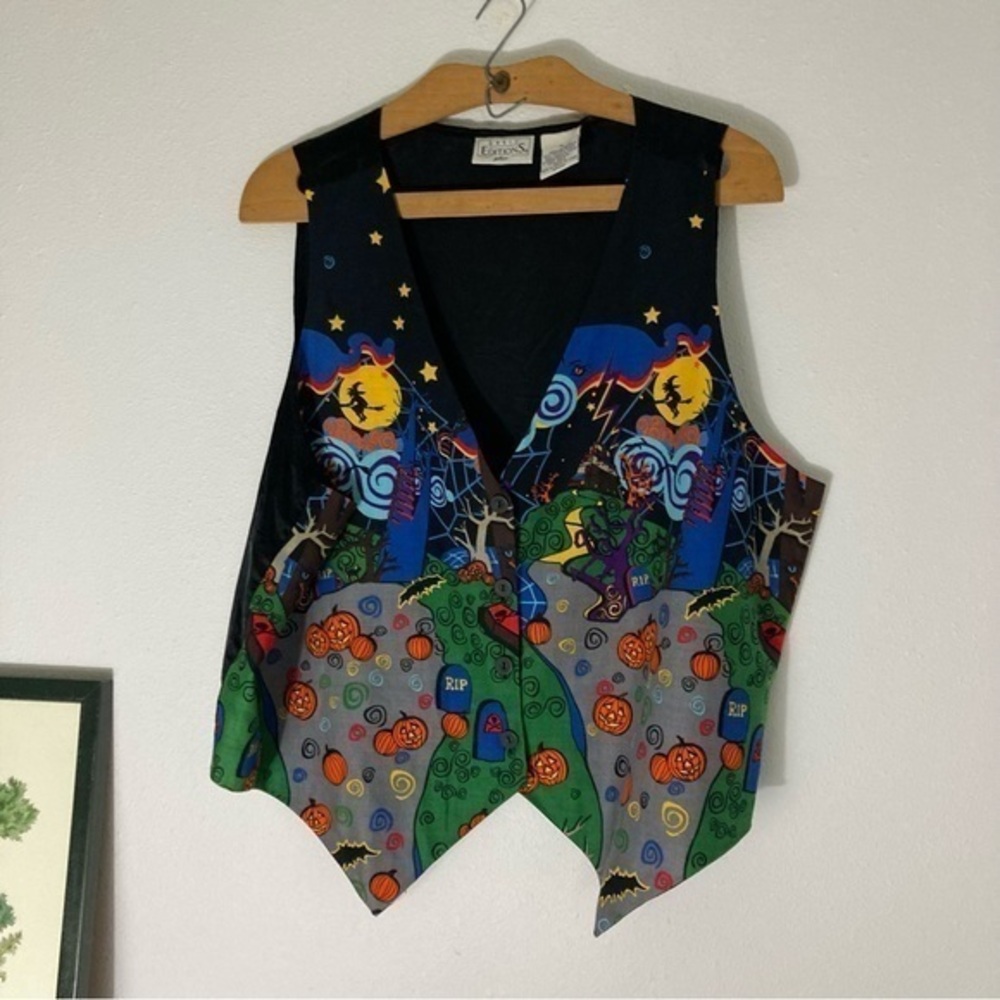 Vintage Basic Editions style Halloween Cemetery vest
